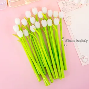Creative tulip-shaped gel pens with light-sensitive color changing feature for gifts