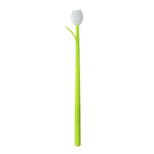 Creative tulip-shaped silicone gel pen with color-changing flower bud for student gifts