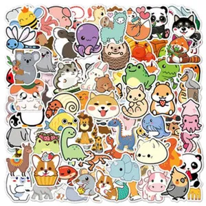 Variety pack of colorful cartoon animal VSCO aesthetic stickers for laptops and luggage