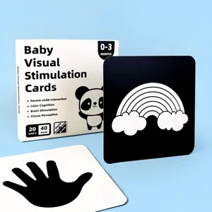 Tarjetas de estimulación visual en blanco y negro para bebés de 0 a 3 meses