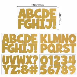 High-gloss gold adhesive letter and number stickers for mailboxes with size dimensions