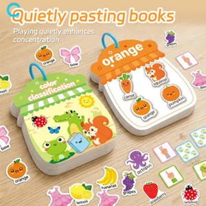 Early education activity sticker book for toddlers featuring animal and fruit themes