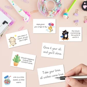 Lot de 90 petites cartes d'encouragement en anglais avec citations pour l'école.