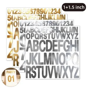 Metallic Gold Silver Alphabet Number Stickers Waterproof Vinyl Decals For Wedding Party Festival Decoration Archive Labeling DIY Crafts