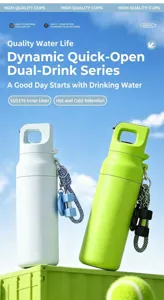 Dos botellas de agua deportivas de 620 ml de acero inoxidable SUS316 en colores blanco y verde