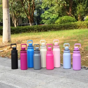 Variety of colorful 316 stainless steel insulated water bottles for outdoor sports