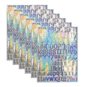 Holographic Laser Letter Number Stickers Waterproof Vinyl DIY Adhesive Decals For Mailbox Scrapbooking Craft Decoration