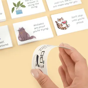 Lot de 90 cartes d'encouragement inspirantes et notes de boîte à lunch avec chats mignons