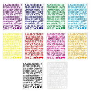 Colorful 0.5 inch alphabet and number stickers for waterproof DIY crafts and gifts