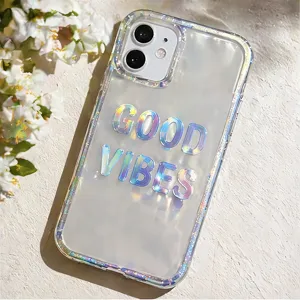Holographic laser letter stickers for DIY waterproof vinyl personalized phone case decals