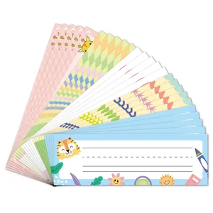 Set of 25 colorful cartoon desk name plates for preschool and primary classroom decor