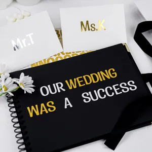DIY gold and silver alphabet stickers for wedding guestbook and gift card decoration