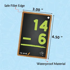Educational math flashcards for kids showing subtraction and product dimensions study