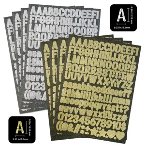 Glitter Alphabet Number Stickers Waterproof Sparkly Capital Lowercase Letters Symbol Decorative Sticker Sheets For Scrapbooking Crafts Journaling DIY