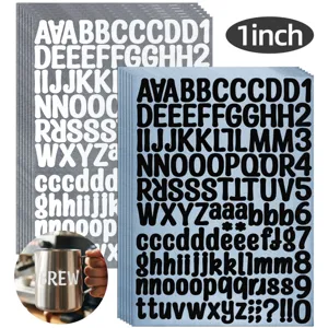 Vinyl Glitter Alphabet Number Stickers Self Adhesive Letter Decals For Water Bottles Mailbox Party Home Decoration DIY Crafts