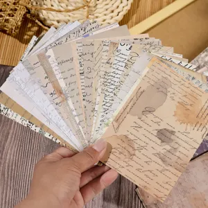 Assorted vintage junk journal paper pack with decorative calligraphy and aged textures for DIY