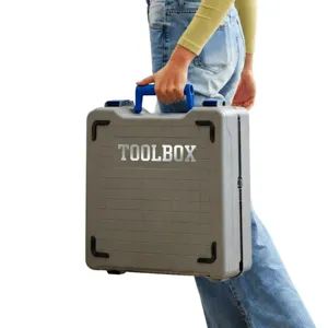 High-quality silver waterproof vinyl mechanical letter stickers on a gray toolbox