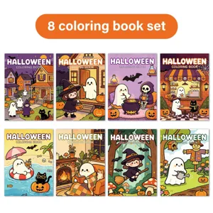 Libri da Colorare di Halloween per Bambini Disegni Animati Zucca Fantasma Strega Modelli Educativi Libro da Disegno Regalo