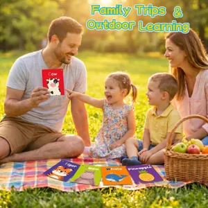 English animal flashcards for children's early education during outdoor family trips