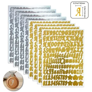 Autocollants Métalliques Alphabet Chiffres Or Argent Rétro Lettres Pour Portefeuille Électronique Scrapbooking Décoration DIY