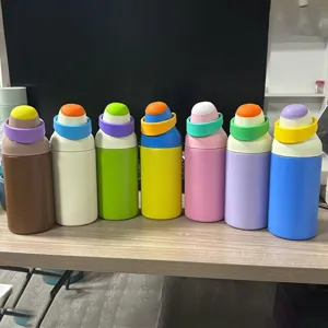 Borracce termiche colorate in acciaio inossidabile 316 con cannuccia e tappo a scatto