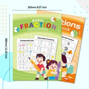 Libro di esercizi sulle frazioni per bambini apprendimento matematica 205x280mm