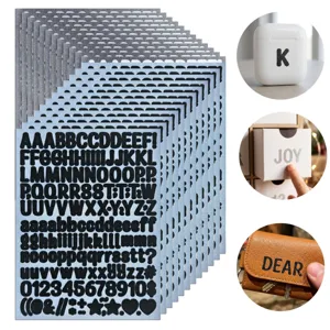Adesivi Alfabeto Glitter Numeri Simboli 0.5 Pollici Lettere in Vinile Autoadesive Per Scrapbooking DIY Diario Decorazione Regalo Foglio di Adesivi Alfabetici Lucidi