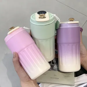 Smart Temperature Display Coffee Mug 316 Stainless Steel Vacuum Flask Gradient Portable Insulated Water Bottle For Office Travel