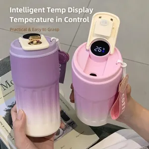 Smart temperature display 316 stainless steel coffee cup with elegant gradient design