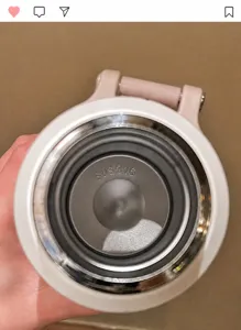 Detailed macro view showing the high-quality 316 stainless steel inner bottom of the flask