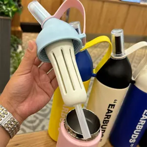 Borraccia sportiva termica in acciaio inox 316 con infusore per tè e cinturino