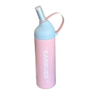 Borraccia sportiva termica in acciaio inossidabile 316 rosa e blu con maniglia di trasporto