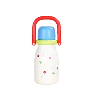 Cute 316 stainless steel insulated water bottle for kids with handle and fruit print