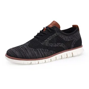 Baskets hybrides brogue en maille respirante pour hommes avec semelle blanche