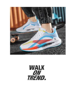 Breathable and lightweight multi-color athletic sneakers for men and women on skateboard