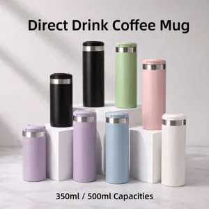 Insulated Coffee Cup Stainless Steel Vacuum Flask Car Friendly Portable Drinking Mug Sporty Water Bottle For Men Women Office Home