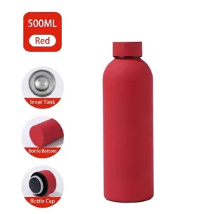 Θερμός 500ml από ανοξείδωτο ατσάλι σε κόκκινο ματ χρώμα για όλα τα υπαίθρια αθλήματα