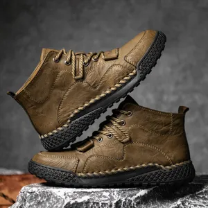 Botas Martin para hombre cosidas a mano para senderismo con suelas antideslizantes