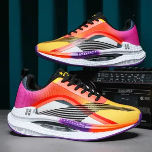 Lightweight Breathable Mesh Running Shoes For Men Women Gradient Color Air Cushion Sneakers Outdoor Casual Sports Walking Shoes