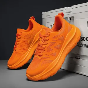 Scarpe da corsa outdoor leggere color arancio vibrante per uomo e donna con suole spesse