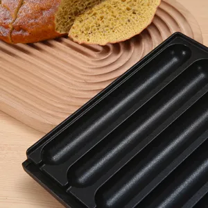 Plaque de cuisson antiadhésive commerciale à 4 fentes pour grillades de hot-dogs