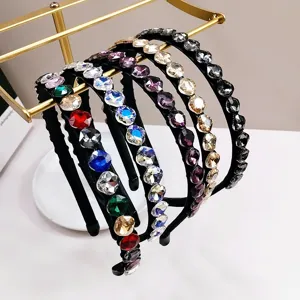 Koreaanse Mode Fonkelende Kunstmatige Kristallen Haarband K9 Strass Luxe Elegante Haaraccessoires Voor Vrouwen Feest Dagelijks Haarband