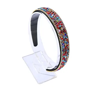 Serre-tete strass colore cristal accessoire cheveux brillant large bandeau pour mode femme