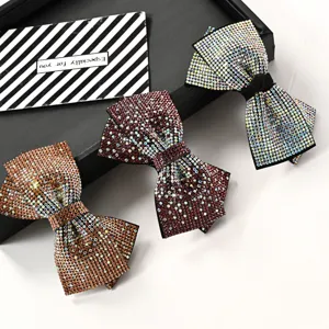 Pince à cheveux nœud strass scintillants barrette élégante en cristal pour femmes accessoire