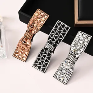 Elegante pinza de pelo con lazo de diamantes de imitación accesorios de cristal brillante