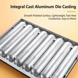8-Rohr Wurstgrillpfanne aus Aluminiumguss für kommerzielles Grillen von Stärkewürsten