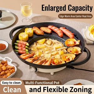 Multifunctional 1150W electric grill pan with non-stick maifan stone coating for BBQ