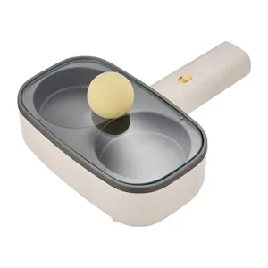 Electric 2-hole egg frying pan with non-stick coating and multi-functional breakfast machine