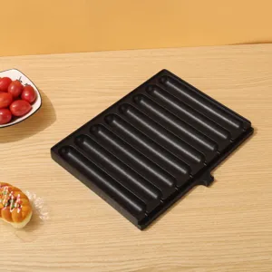 Professionelle 8-Rohr-Wurstgrillpfanne antihaftbeschichtet mit Ölausguss für Hot Dogs