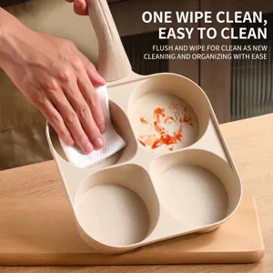 Poêle à œufs burger 4 trous antiadhésive idéale pour le petit-déjeuner et crêpes